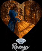 a picture of beauty and the beast in a heart with the name rnya