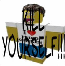 a cartoon character with a shirt that says " kill yourself "