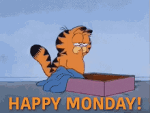 Happy Monday Garfield GIF - Happy Monday Garfield Lazy GIFs