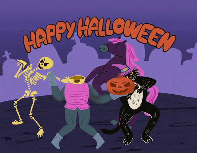 cartoon halloween dance