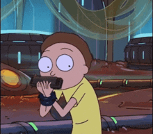 a cartoon character playing a harmonica with a surprised expression on his face