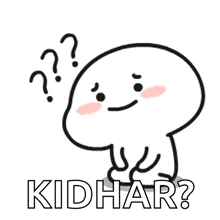 a cartoon character with a question mark on its head and the words kidhar ?