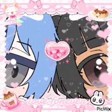 a picture of a boy and a girl with the words love forever on the bottom