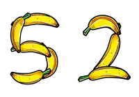 the number 52 is made out of bananas with green stems