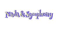 a logo for nada & symphony in blue and yellow