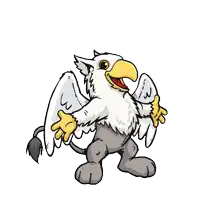 a cartoon illustration of a griffin with a yellow beak