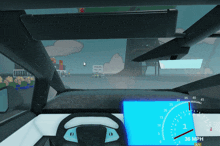 a dashboard of a car with the speedometer showing 36 mph