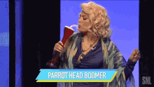 Parrot Head Boomer Drunk Blonde GIF - Parrot Head Boomer Drunk Blonde Cecily Strong GIFs