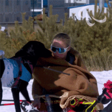 Hugging My Dog Para Cross Country Skiing GIF - Hugging My Dog Para Cross Country Skiing Carina Edlinger GIFs