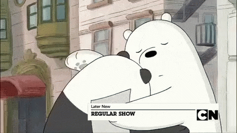 panda bear hug cartoon