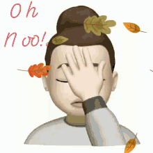 Oh No Face Palm GIF - Oh No Face Palm Falling Leaves GIFs
