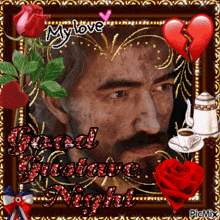 a picture of a man in a frame with the words " good gentlemen night "