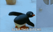 Pingu Kick My Ass GIF - Pingu Kick My Ass Butt Slap GIFs
