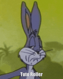 bugs bunny is making a funny face with the words tuto roller below him