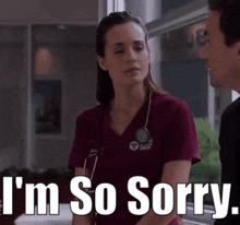 a nurse says i 'm so sorry while talking to a man
