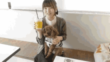 Drink Cute Dog GIF - Drink Cute Dog Dog Cafe GIFs