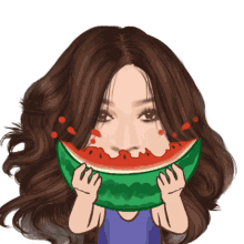 eating watermelon