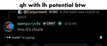 a screenshot of a twitter conversation between companyvfx and rookieii