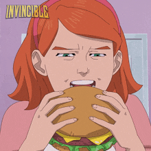 Eating Burger Samantha Eve Wilkins GIF - Eating Burger Samantha Eve Wilkins Invincible Atom Eve GIFs