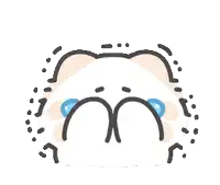 a cartoon of a panda crying with tears coming out of its eyes .