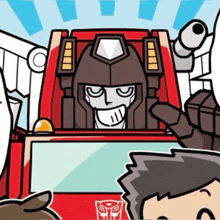a cartoon of a transformer giving a high five