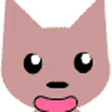 a close up of a cat 's face with a pink tongue out .