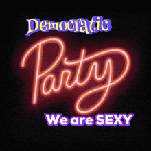 a neon sign that says party we are sexy