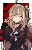 a girl wearing a black shirt with a skull on it giving a peace sign