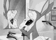 Bugs Bunny Shave GIF - Bugs Bunny Shave Mirror GIFs