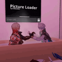 a picture loader by drblackrat is displayed on a pink background