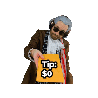 a man wearing headphones and an american flag scarf is pointing at the camera