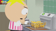 Cooking French Fries Butters Stotch GIF - Cooking French Fries Butters Stotch South Park Dikinbaus Hot Dogs GIFs