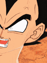 a close up of a cartoon character 's face with a red tongue sticking out