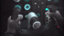 a person holding a steering wheel in front of a clock