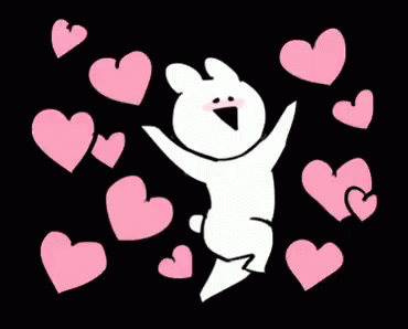 すこぶる動くウサギ 오버액션토끼 恋　恋愛 사랑 사랑해 좋아 짝사랑 GIF - Extremely Rabbit Sticker In Love GIFs
