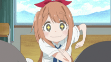 a girl with a red bow on her head has a diamond in her eye