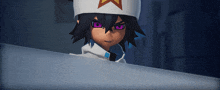 a cartoon character with a star on his hat