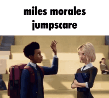 Hey Miles Morales GIF - Hey Miles Morales Miles Morales Jumpscared GIFs