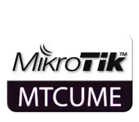a training logo for mikrotik mtcume is displayed on a white background