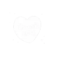 a heart with the words `` thank you '' written inside of it .