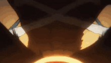 a close up of a person 's face in a dark room with a glowing light coming out of it .