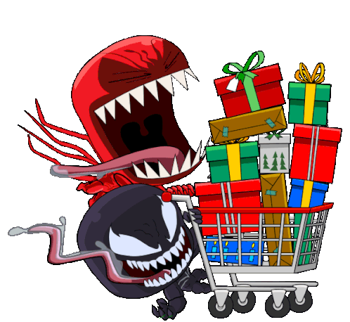 Christmas Shopping Carnage Sticker - Christmas Shopping Carnage Venom Stickers