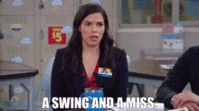 Superstore Amy Sosa GIF - Superstore Amy Sosa A Swing And A Miss GIFs