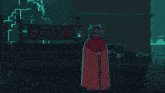 a cartoon character is holding a blue sword in a video game