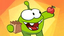 Eating An Apple Om Nom GIF - Eating An Apple Om Nom Cut The Rope GIFs
