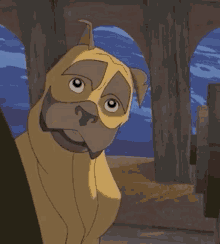 a cartoon drawing of a dog with its tongue sticking out