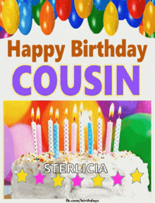 Happy Birthday Cousin Cake GIF - Happy Birthday Cousin Cake Candles GIFs