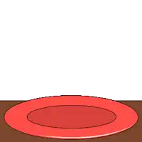 a cartoon drawing of a piece of cake falling on a plate