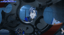 a man in a blue cape stands next to a girl holding a megaphone with the words not2d above him
