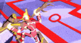 a cartoon character is standing in a circle with the letter q in the center